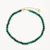 Fashion Micro Malachite Bead Bracelet in Gold Gifts For Him | Natural Gemstones