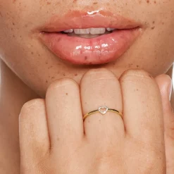 New Micro Pave Diamond Open Heart Ring in 10k Gold Gifts For Her | Symbolic Jewellery