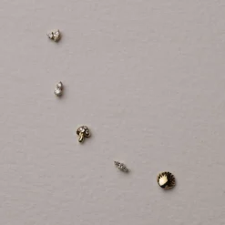 Discount Micro Shell Helix Single Stud Earring in 10k Gold Earrings | Studs