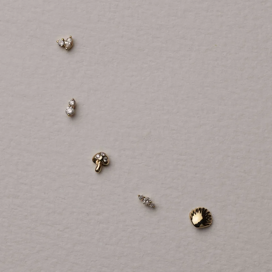 Discount Micro Shell Helix Single Stud Earring in 10k Gold Earrings | Studs