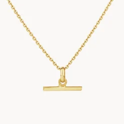 Best Micro T-Bar Necklace in 10k Gold Necklaces & Pendants | Pendants & Charms