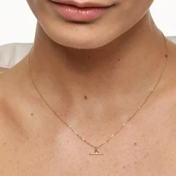 Best Micro T-Bar Necklace in 10k Gold Necklaces & Pendants | Pendants & Charms