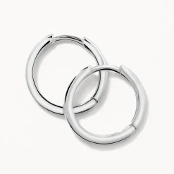 Online Midi Charm Huggie Earrings in Silver Gifts For Her | 925 Sterling Silver