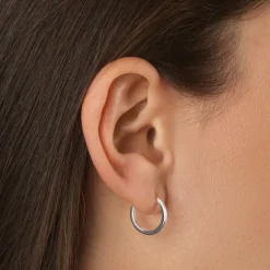 Online Midi Charm Huggie Earrings in Silver Gifts For Her | 925 Sterling Silver