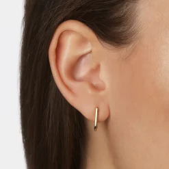 Discount Midi Charm Paperclip Huggie Earrings in 10k Gold Gifts For Her | 10k Gold