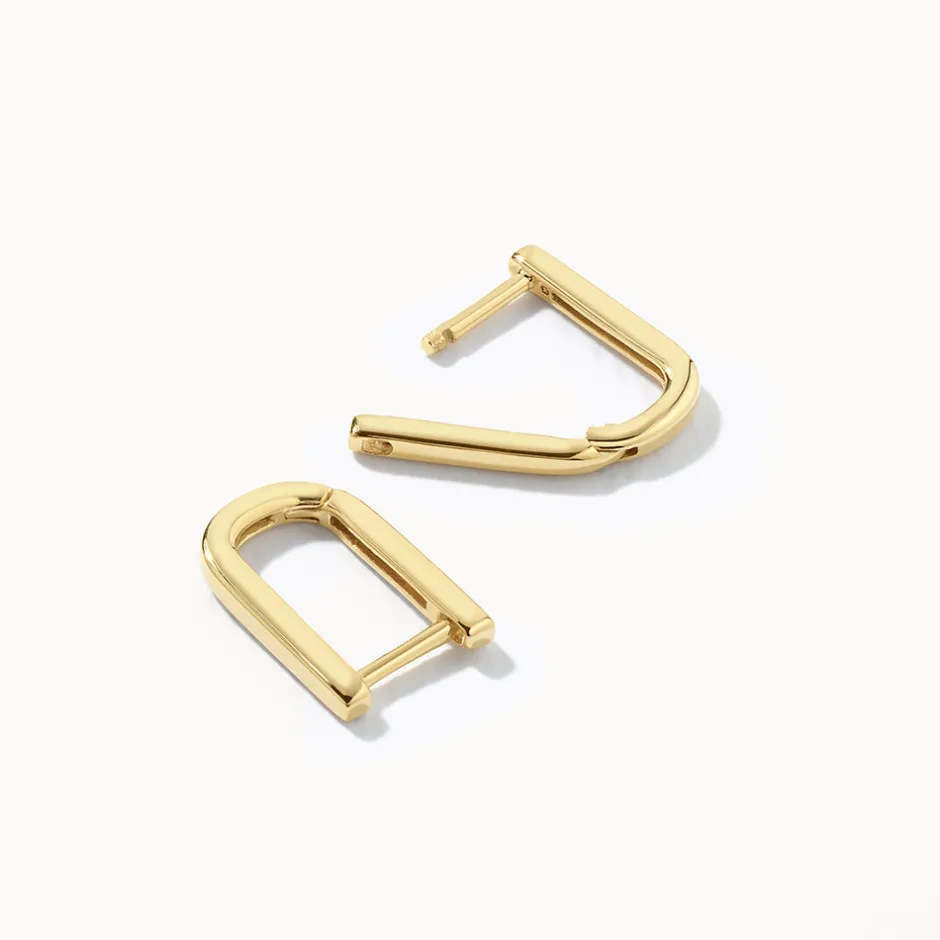 Discount Midi Charm Paperclip Huggie Earrings in 10k Gold Gifts For Her | 10k Gold