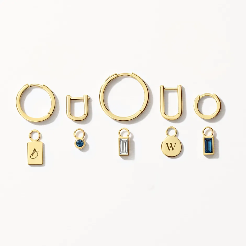 Discount Midi Charm Paperclip Huggie Earrings in 10k Gold Gifts For Her | 10k Gold