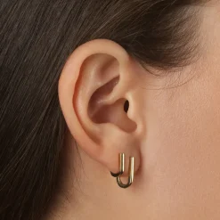 Discount Midi Charm Paperclip Huggie Earrings in 10k Gold Gifts For Her | 10k Gold