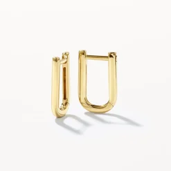Discount Midi Charm Paperclip Huggie Earrings in 10k Gold Gifts For Her | 10k Gold