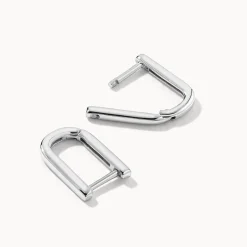 Best Midi Charm Paperclip Huggie Earrings in Silver Gifts For Her | 925 Sterling Silver
