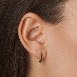 Discount Midi Charm Paperclip Huggie Earrings in 10k Gold Gifts For Her | 10k Gold