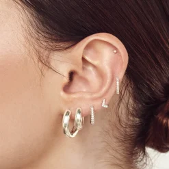 New Midi Curve Hoop Earrings in Silver Best Friend Gifts | Under $150