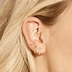 Online Midi Huggie Earrings in Gold Best Friend Gifts | Under $150
