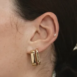 Clearance Midi Paperclip Earrings in Gold Under $150 | 18k Fine Gold Plated