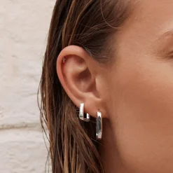 Hot Midi Paperclip Earrings in Silver Under $150 | 925 Sterling Silver