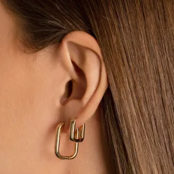 Clearance Midi Paperclip Earrings in Gold Under $150 | 18k Fine Gold Plated