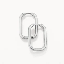 Hot Midi Paperclip Earrings in Silver Under $150 | 925 Sterling Silver