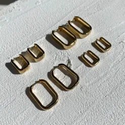 Clearance Midi Paperclip Earrings in Gold Under $150 | 18k Fine Gold Plated