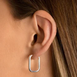 Hot Midi Paperclip Earrings in Silver Under $150 | 925 Sterling Silver