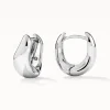 Clearance Midi Wave Dome Huggies in Silver 925 Sterling Silver | Earrings