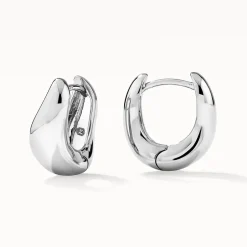 Clearance Midi Wave Dome Huggies in Silver 925 Sterling Silver | Earrings