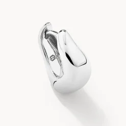 Clearance Midi Wave Dome Huggies in Silver 925 Sterling Silver | Earrings