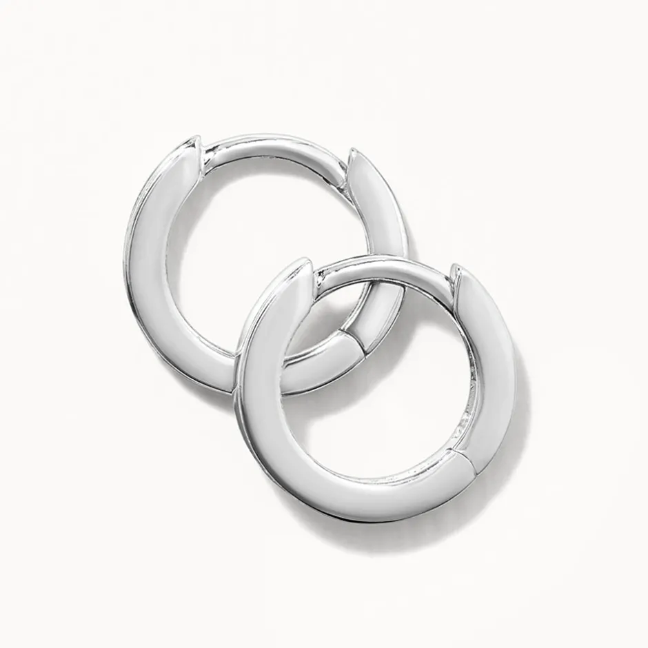 Hot Mini Charm Huggie Earrings in Silver 925 Sterling Silver | Unisex