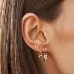 Sale Mini Charm Huggie Earrings in 10k Gold 10k Gold | Unisex