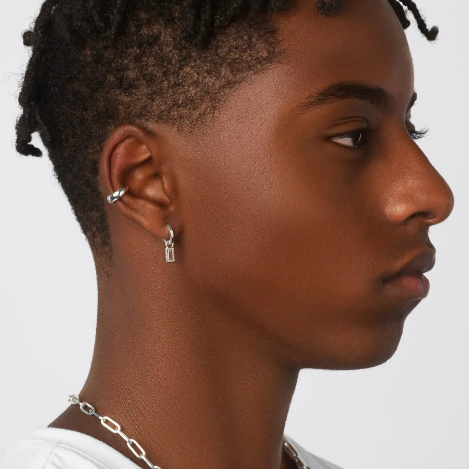 Hot Mini Charm Huggie Earrings in Silver 925 Sterling Silver | Unisex