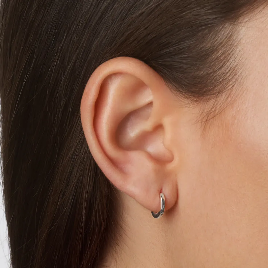 Hot Mini Charm Huggie Earrings in Silver 925 Sterling Silver | Unisex