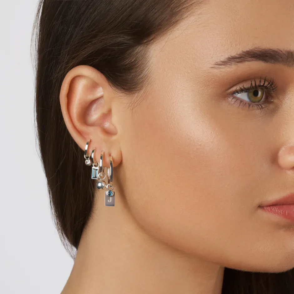 Hot Mini Charm Huggie Earrings in Silver 925 Sterling Silver | Unisex