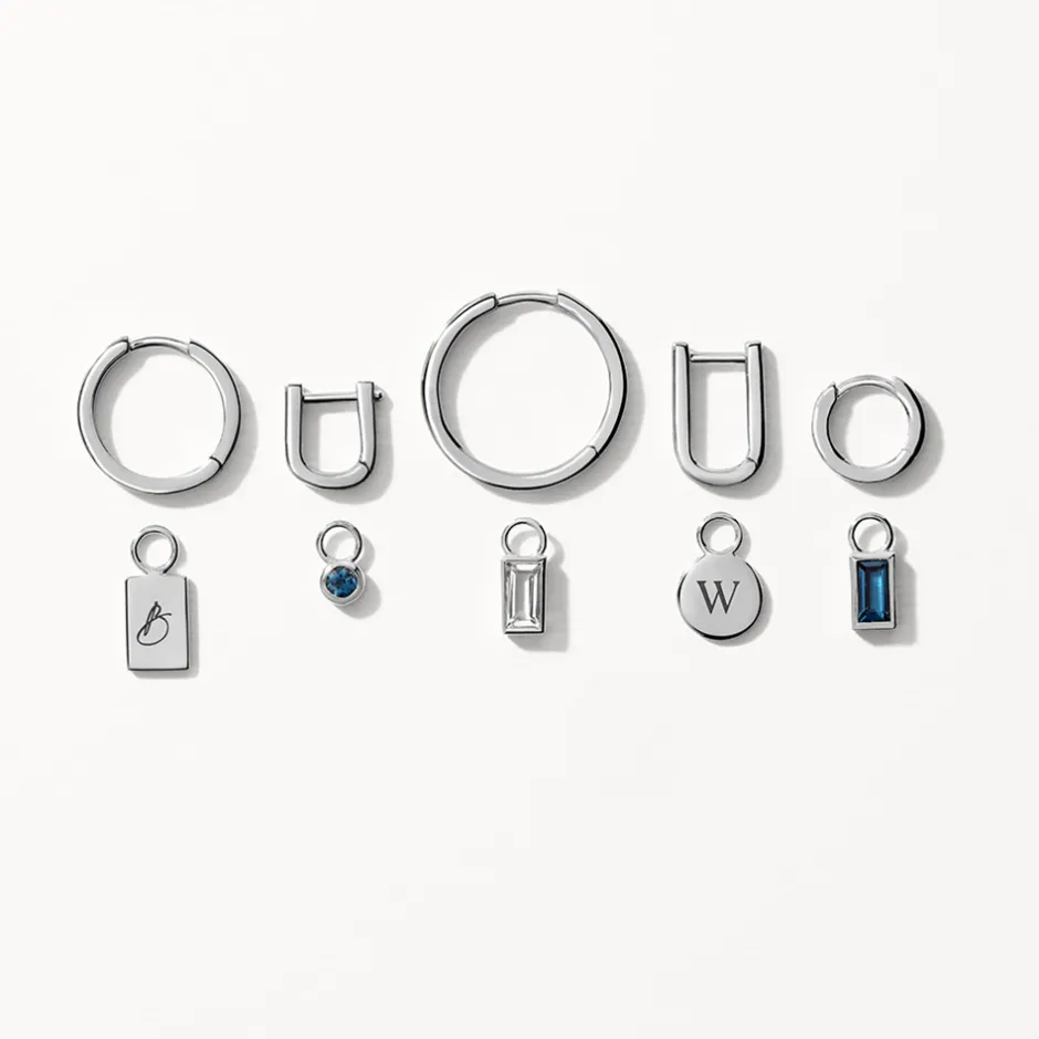 Hot Mini Charm Huggie Earrings in Silver 925 Sterling Silver | Unisex