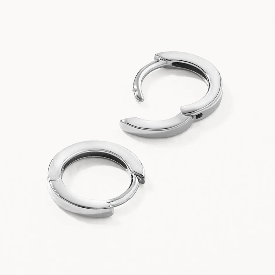 Hot Mini Charm Huggie Earrings in Silver 925 Sterling Silver | Unisex