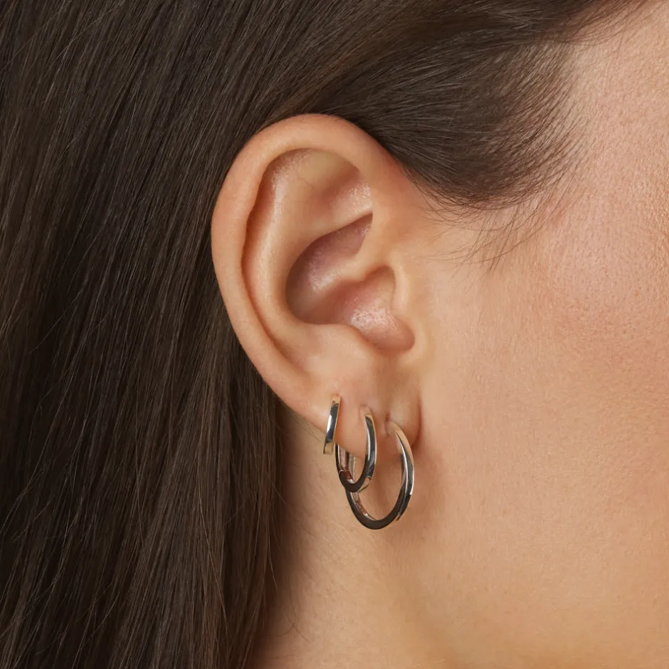 Hot Mini Charm Huggie Earrings in Silver 925 Sterling Silver | Unisex