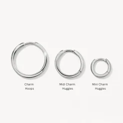 Hot Mini Charm Huggie Earrings in Silver 925 Sterling Silver | Unisex