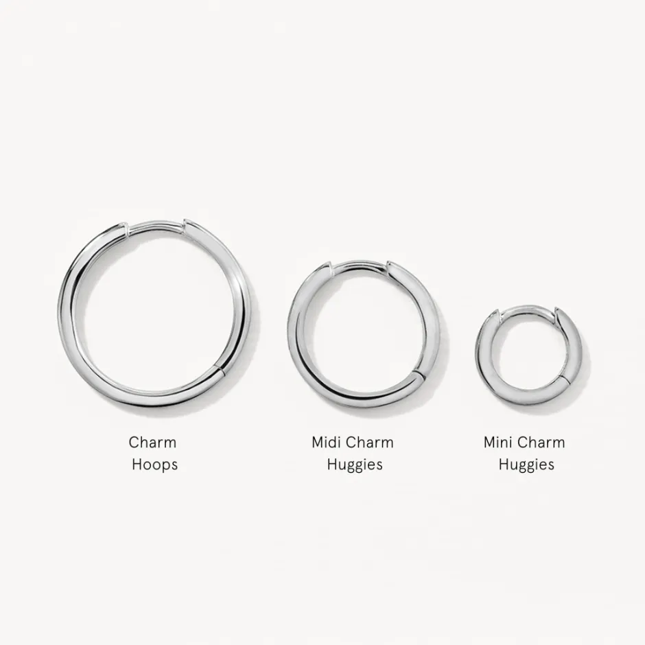 Hot Mini Charm Huggie Earrings in Silver 925 Sterling Silver | Unisex