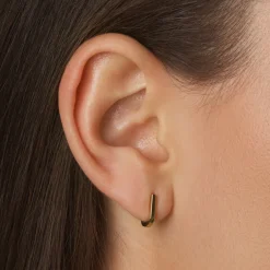 Best Mini Charm Paperclip Huggie Earrings in 10k Gold 10k Gold | Unisex