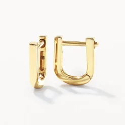 Best Mini Charm Paperclip Huggie Earrings in 10k Gold 10k Gold | Unisex