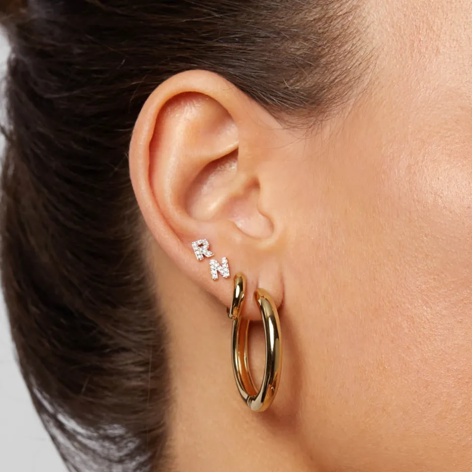 Outlet Mini Curve Hoop Earrings in Gold Best Friend Gifts | Under $150