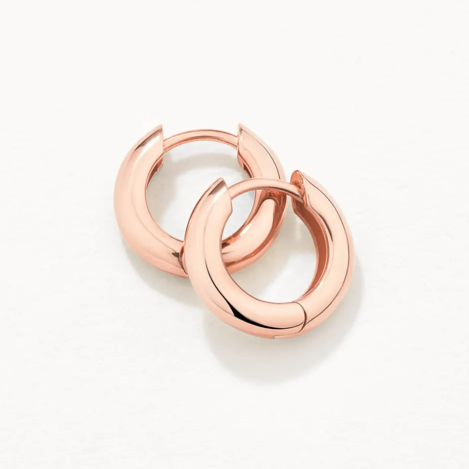 Hot Mini Curve Hoop Earrings in Rose Gold 18k Fine Rose Gold Plated | Earrings