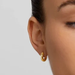 Outlet Mini Curve Hoop Earrings in Gold Best Friend Gifts | Under $150