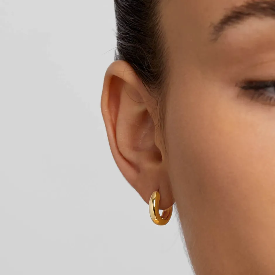 Outlet Mini Curve Hoop Earrings in Gold Best Friend Gifts | Under $150