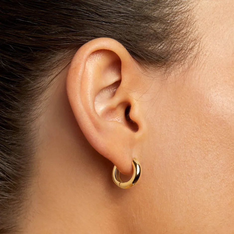Outlet Mini Curve Hoop Earrings in Gold Best Friend Gifts | Under $150