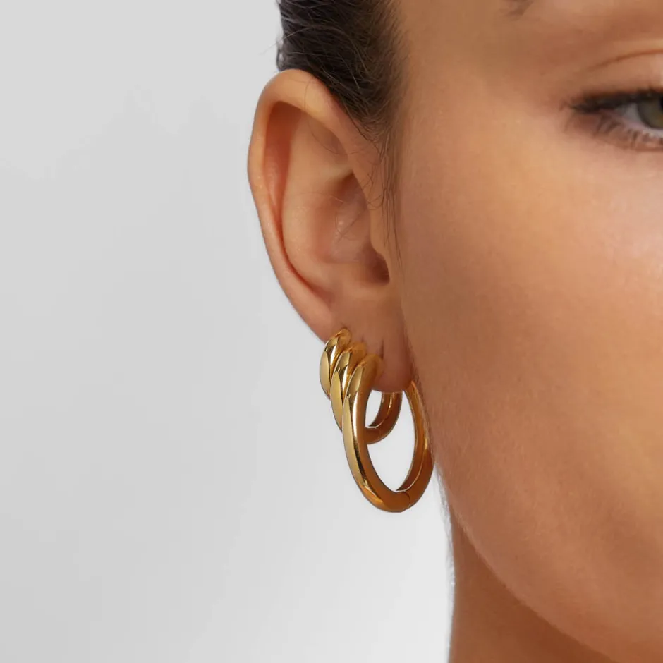 Outlet Mini Curve Hoop Earrings in Gold Best Friend Gifts | Under $150