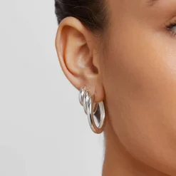Best Mini Curve Hoop Earrings in Silver Best Friend Gifts | Under $150