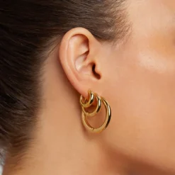 Outlet Mini Curve Hoop Earrings in Gold Best Friend Gifts | Under $150