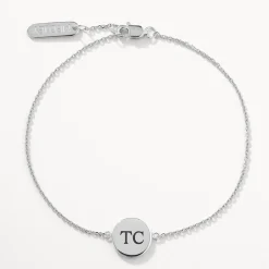 Outlet Mini Engravable Circle Bracelet in Silver Gifts For Him | Engravable Jewellery