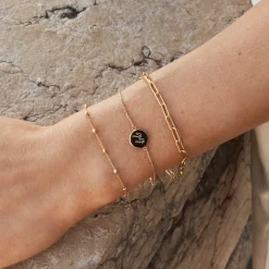 Discount Mini Engravable Circle Bracelet in Gold Engravable Jewellery | 18k Fine Gold Plated