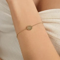 Discount Mini Engravable Circle Bracelet in Gold Engravable Jewellery | 18k Fine Gold Plated