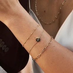 Discount Mini Engravable Circle Bracelet in Gold Engravable Jewellery | 18k Fine Gold Plated